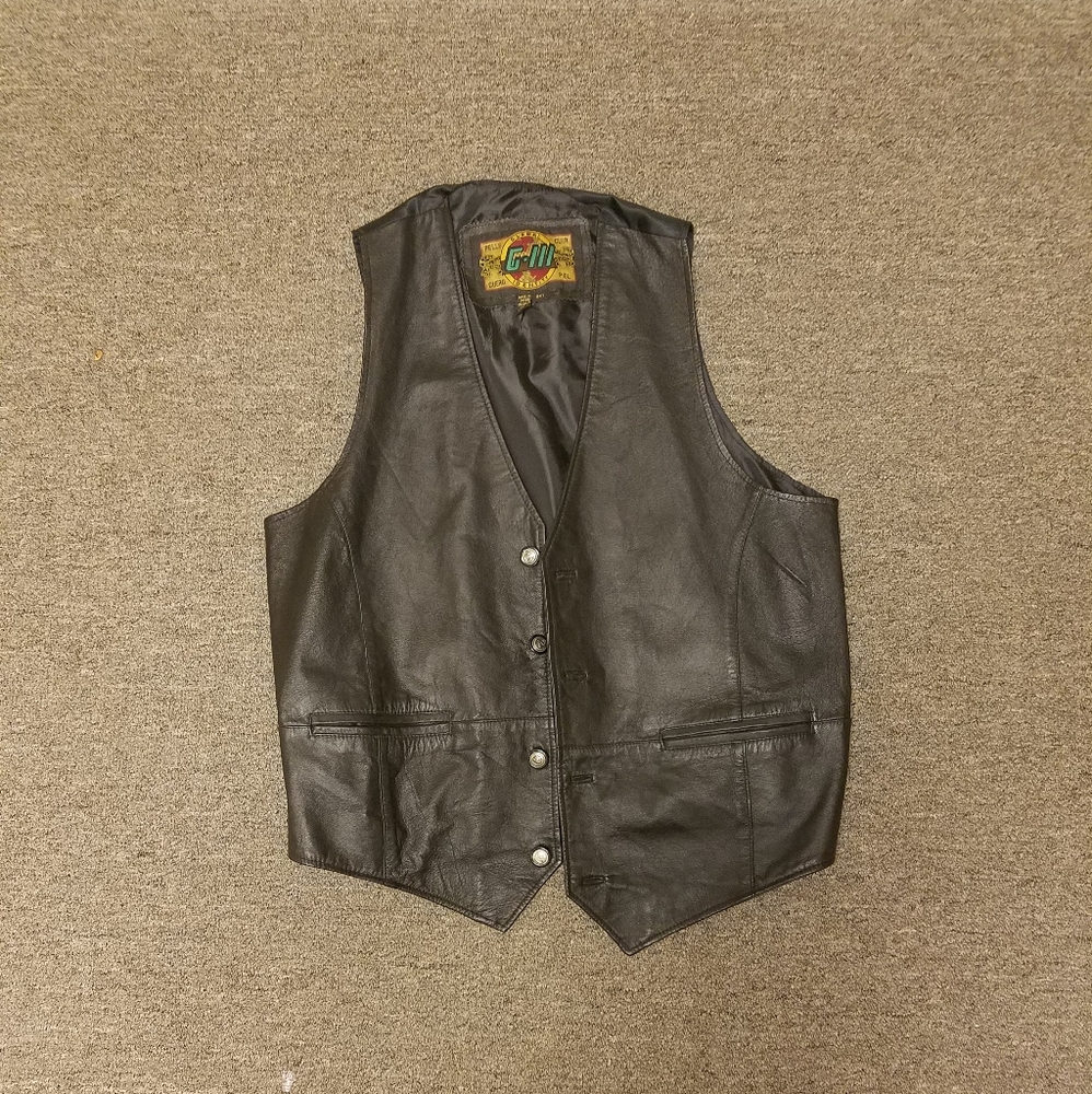 Mens leather vest